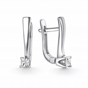 Серебряные серьги GRIGORIEV с бриллиантом Г02-10-5777-21-00 фото