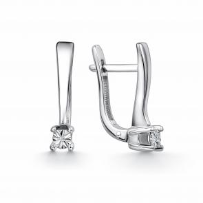 Серебряные серьги GRIGORIEV с бриллиантом Г02-10-5779-21-00 фото