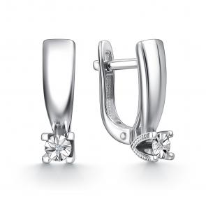 Серебряные серьги GRIGORIEV с бриллиантом Г02-10-5794-21-00-5 фото