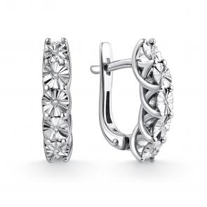 Серебряные серьги GRIGORIEV с бриллиантом Г02-10-5823-21-00-1 фото