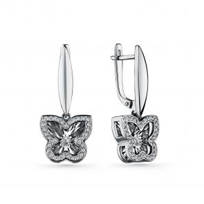 Серебряные серьги GRIGORIEV с фианитом Г02-10-5858-41-00 фото