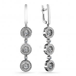 Серебряные серьги GRIGORIEV с фианитом Г02-10-5859-41-00 фото