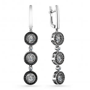 Серебряные серьги GRIGORIEV с фианитом Г02-10-5859-43-00 фото