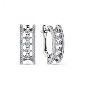 Серебряные серьги GRIGORIEV с фианитом Г02-10-5872-41-00 фото