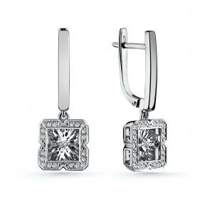 Серебряные серьги GRIGORIEV с фианитом Г02-10-5889-41-00-1 фото