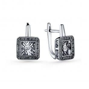 Серебряные серьги GRIGORIEV с фианитом Г02-10-5890-43-00 фото
