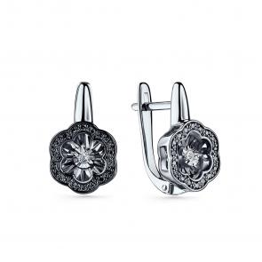 Серебряные серьги GRIGORIEV с фианитом Г02-10-5892-43-00 фото