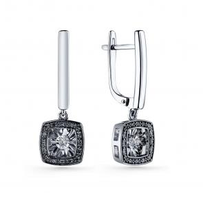 Серебряные серьги GRIGORIEV с фианитом Г02-10-5894-43-00-1 фото