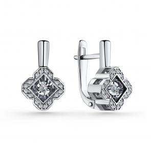 Серебряные серьги GRIGORIEV с фианитом Г02-10-5904-41-00 фото