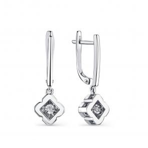 Серебряные серьги GRIGORIEV с фианитом Г02-10-5915-41-00-1 фото