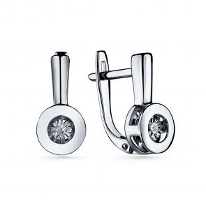 Серебряные серьги GRIGORIEV с фианитом Г02-10-5916-41-00 фото