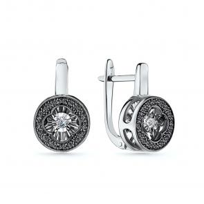 Серебряные серьги GRIGORIEV с фианитом Г02-10-5923-43-00 фото