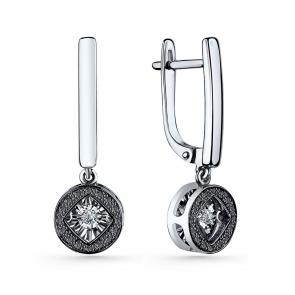 Серебряные серьги GRIGORIEV с фианитом Г02-10-5924-43-00-1 фото