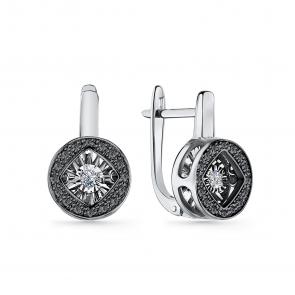 Серебряные серьги GRIGORIEV с фианитом Г02-10-5924-43-00 фото