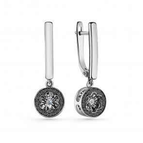 Серебряные серьги GRIGORIEV с фианитом Г02-10-5925-43-00-1 фото