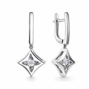 Серебряные серьги GRIGORIEV с фианитом Г02-10-5958-41-00-1 фото