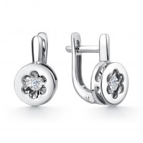Серебряные серьги GRIGORIEV с фианитом Г02-10-5988-41-00 фото
