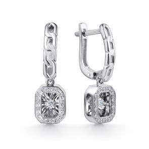 Серебряные серьги GRIGORIEV с фианитом Г02-10-5995-41-00-1 фото