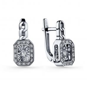 Серебряные серьги GRIGORIEV с фианитом Г02-10-5995-41-00 фото