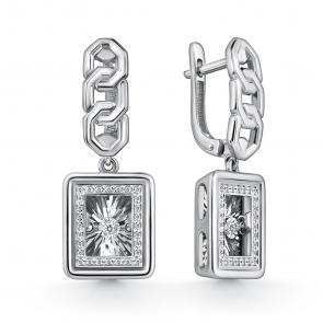 Серебряные серьги GRIGORIEV с фианитом Г02-10-5996-41-00-1 фото