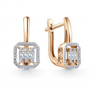 Золотые серьги GRIGORIEV с бриллиантом Г02-11-01057-11-00 фото