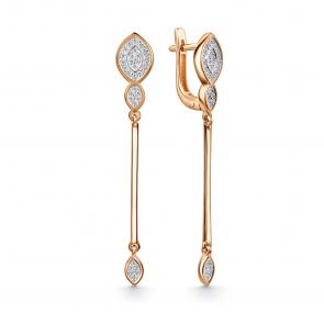 Золотые серьги GRIGORIEV с фианитом Г02-11-01118-41-00-1 фото