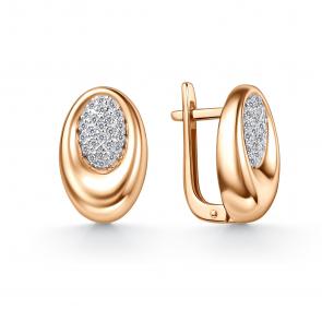 Золотые серьги GRIGORIEV с фианитом Г02-11-01124-41-00 фото