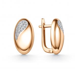 Золотые серьги GRIGORIEV с фианитом Г02-11-01125-41-00-1 фото