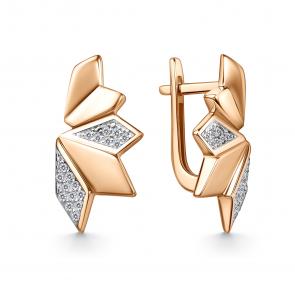 Золотые серьги GRIGORIEV с фианитом Г02-11-01141-41-00 фото