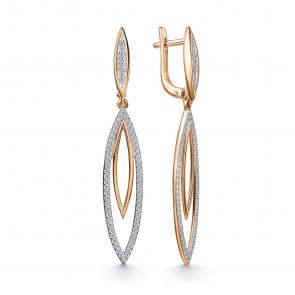 Золотые серьги GRIGORIEV с фианитом Г02-11-01145-41-00-1 фото