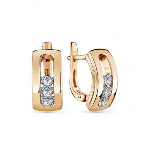 Золотые серьги GRIGORIEV с бриллиантом Г02-11-0827-11-00 фото