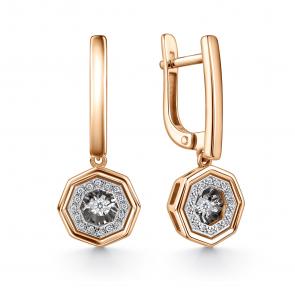 Золотые серьги GRIGORIEV с бриллиантом Г02-11-51065-31-00-1 фото