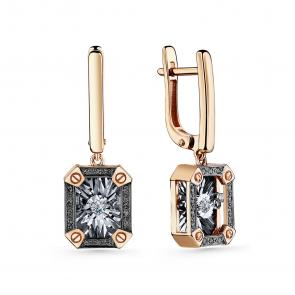 Золотые серьги GRIGORIEV с бриллиантом и чёрным бриллиантом Г02-11-51083-13-00-1 фото