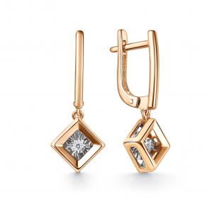 Золотые серьги GRIGORIEV с бриллиантом Г02-11-51207-11-00-1 фото