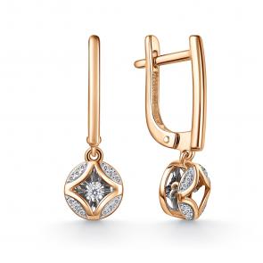 Золотые серьги GRIGORIEV с бриллиантом Г02-11-51212-31-00-1 фото