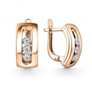 Золотые серьги GRIGORIEV с бриллиантом Г02-11-5827-11-00-1 фото