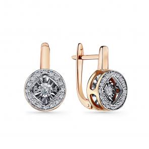 Золотые серьги GRIGORIEV с бриллиантом Г02-11-5924-31-00 фото