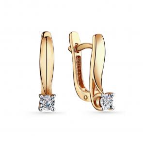 Золотые серьги GRIGORIEV с бриллиантом Г02-11-6384-11-00-22 фото