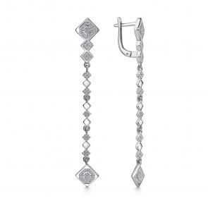 Серьги из белого золота GRIGORIEV с фианитом Г02-12-01117-41-00-1 фото