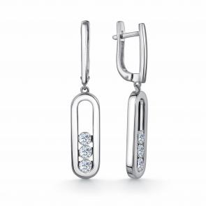 Серьги из белого золота GRIGORIEV с бриллиантом Г02-12-0842-11-00 фото