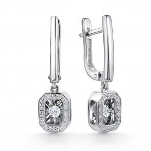 Серьги из белого золота GRIGORIEV с бриллиантом Г02-12-51025-31-00-1 фото