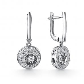 Серьги из белого золота GRIGORIEV с бриллиантом Г02-12-51029-31-00-1 фото