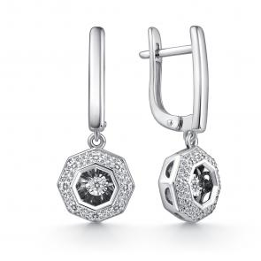 Серьги из белого золота GRIGORIEV с бриллиантом Г02-12-51062-31-00-1 фото