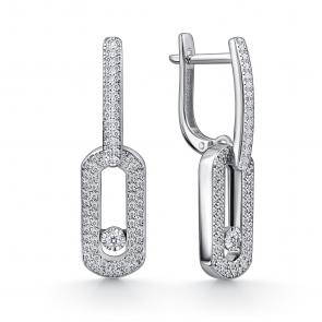 Серьги из белого золота GRIGORIEV с бриллиантом Г02-12-51090-31-00-1 фото