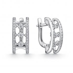 Серьги из белого золота GRIGORIEV с бриллиантом Г02-12-51114-31-00 фото