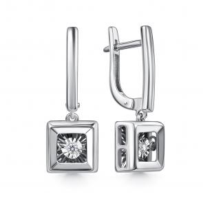 Серьги из белого золота GRIGORIEV с бриллиантом Г02-12-51128-11-00-1 фото