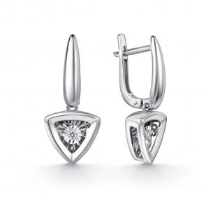 Серьги из белого золота GRIGORIEV с бриллиантом Г02-12-51129-11-00-1 фото