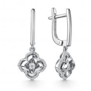 Серьги из белого золота GRIGORIEV с бриллиантом Г02-12-51205-31-00-1 фото