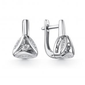 Серьги из белого золота GRIGORIEV с бриллиантом Г02-12-51210-31-00 фото