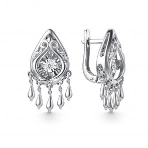 Серьги из белого золота GRIGORIEV с бриллиантом Г02-12-51213-11-00-1 фото